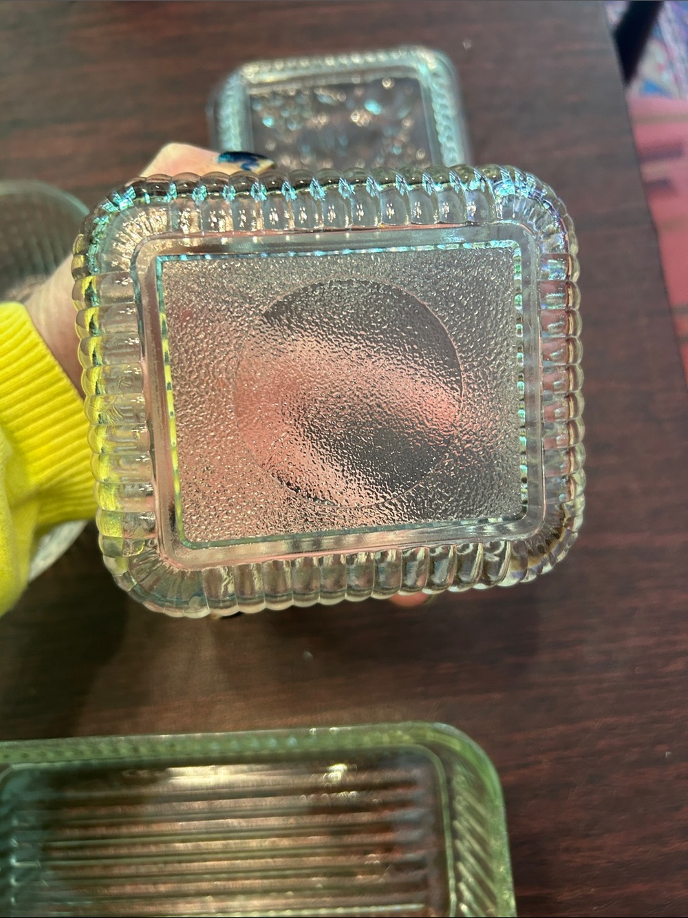 Vintage Clear Glass Storage Dishes; Two with Tops; Beautiful Perfect Condition - Picture 10 of 10